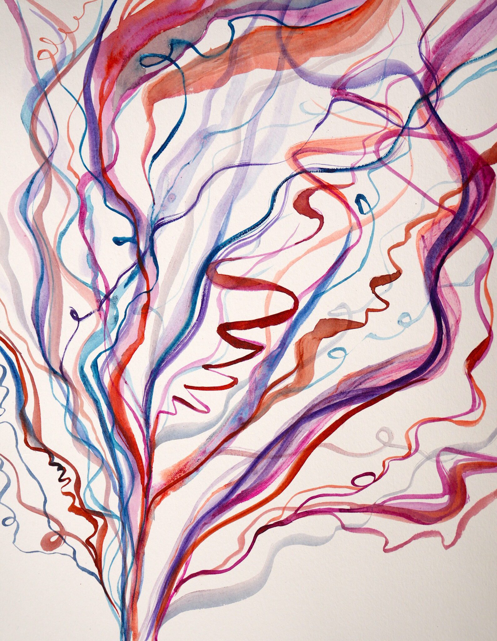 Catalyst Flow, watercolor on paper, 8" x 12", 2025