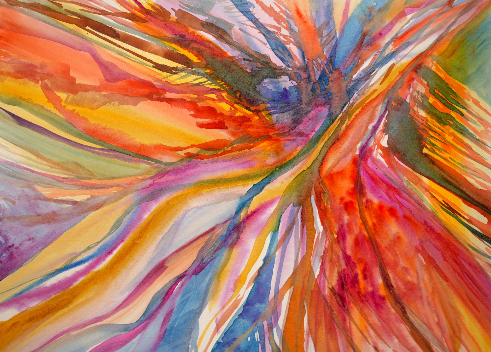 Into the Eye of Day, watercolor on paper, 8" x 12", 2025