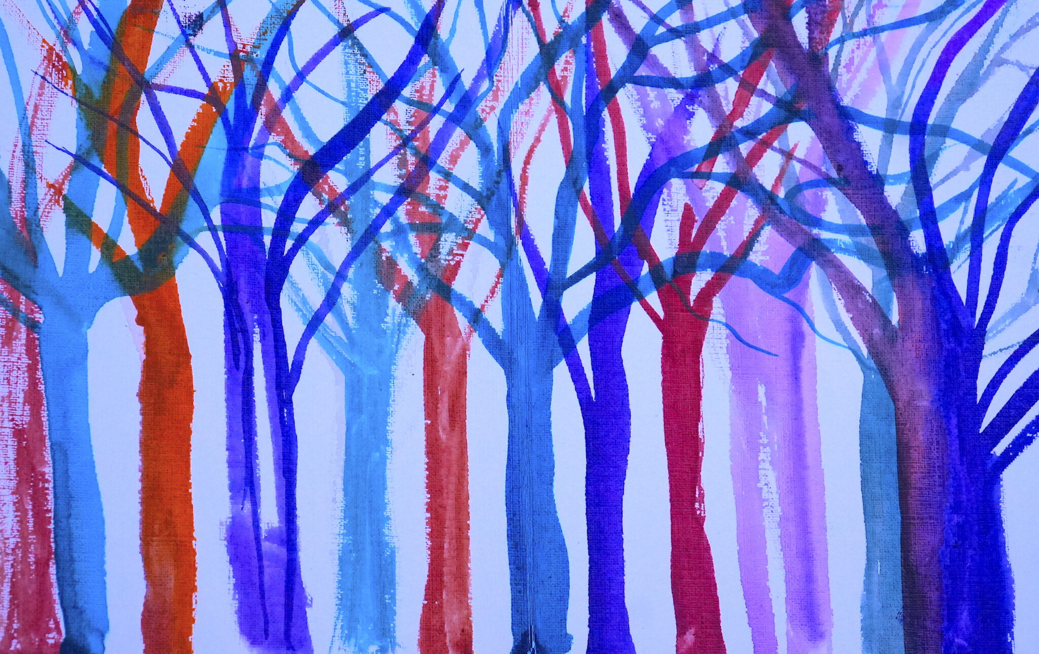 Riverside Park Evening, watercolor on paper, 5"x8", 2025