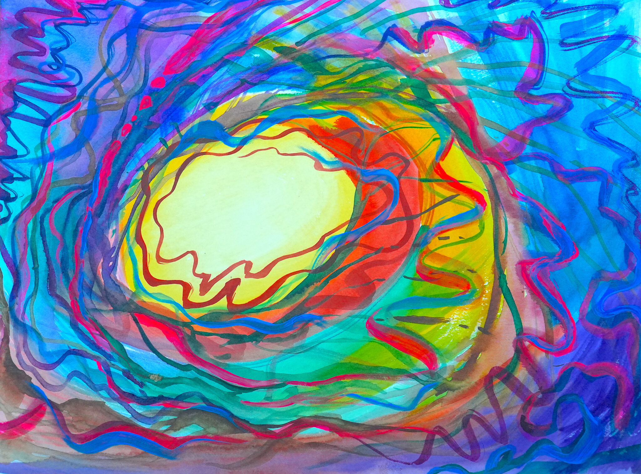 Creative Resonance of the Soul in Physical Space II, watercolor on paper, 8" x 12", 2025