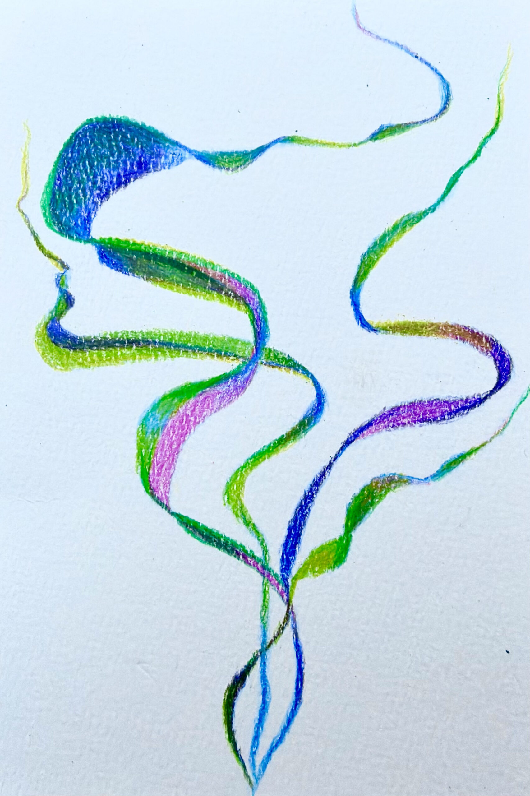 Rising, colored pencil on paper, 5" x 7", 2026.