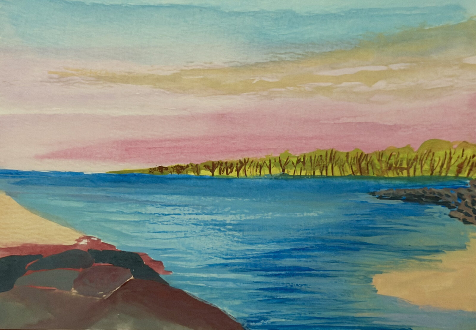 Danny Hat Island, New York, watercolor on paper, 5" x 7", 2026.