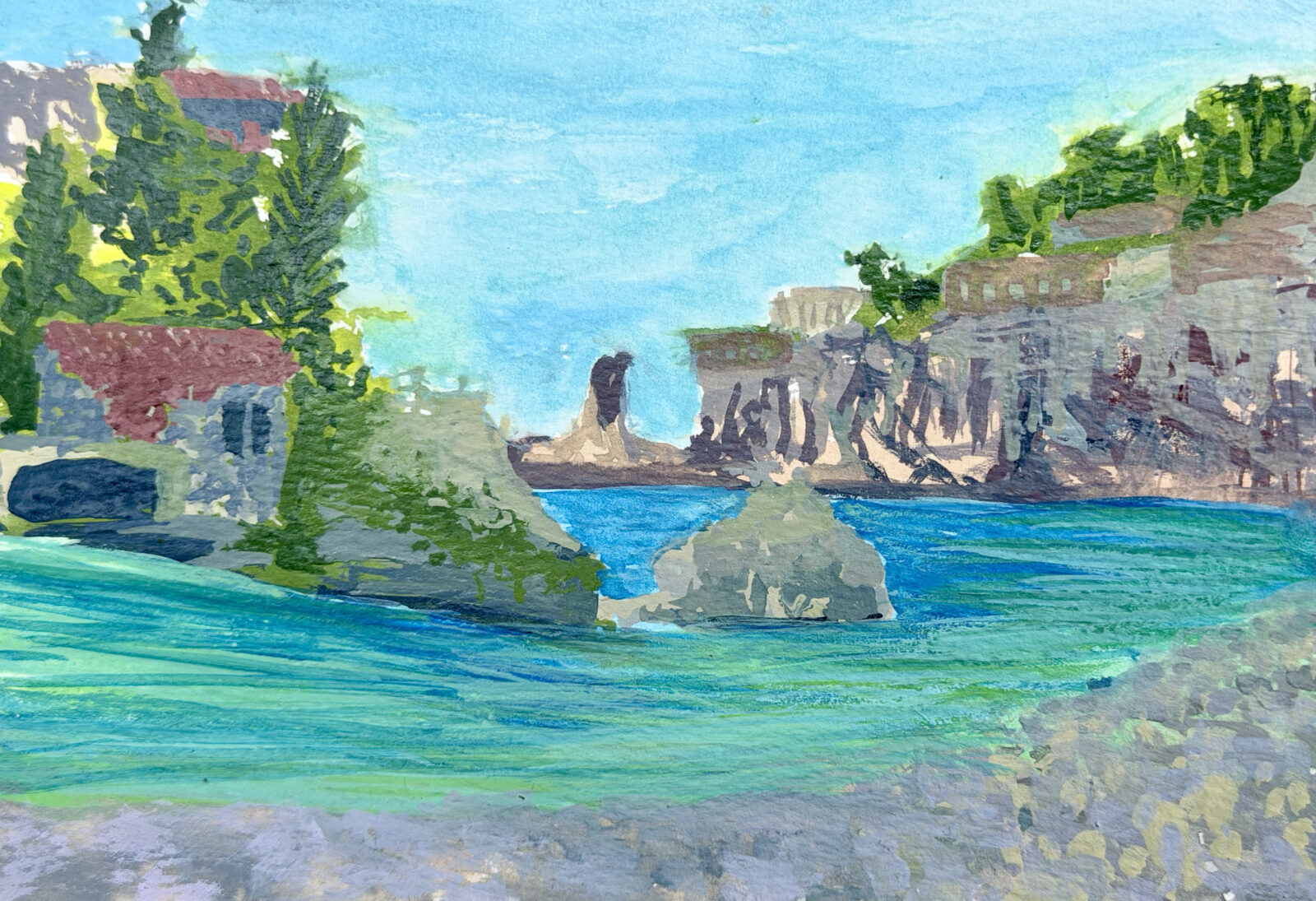Isola Bella di Taormina, Sicilia, watercolor on paper, 5" x 7", 2026