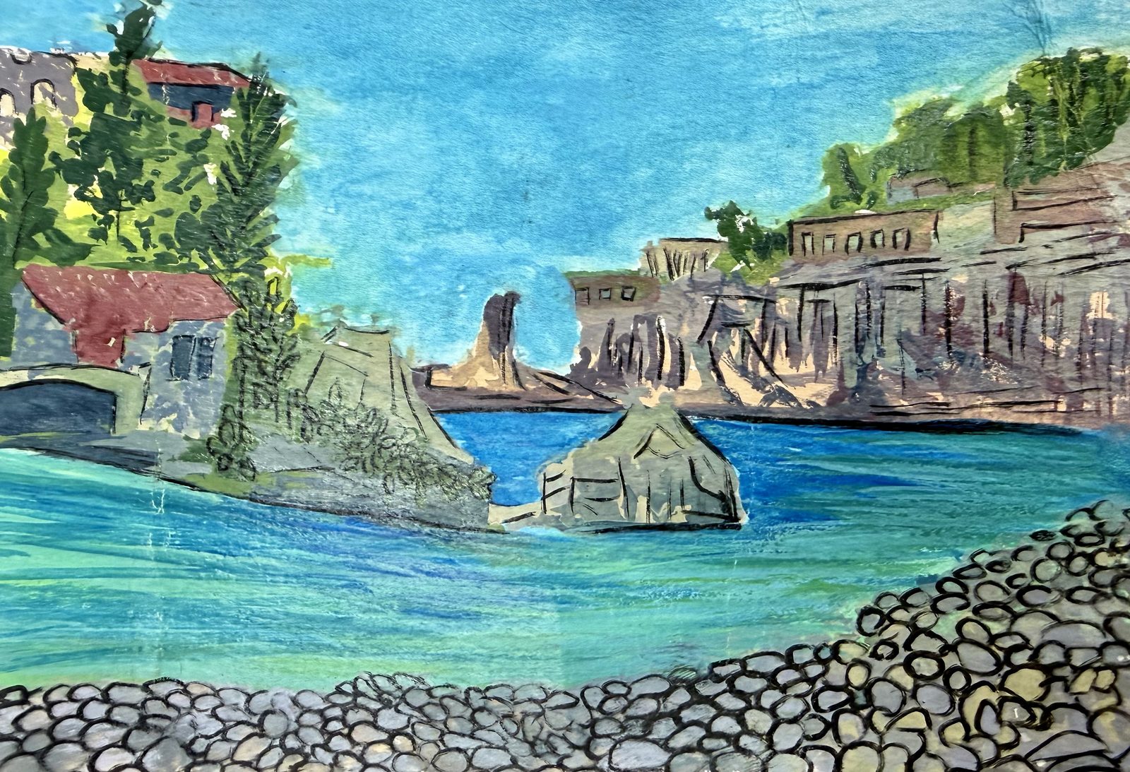 Isola Bella di Taormina, Sicilia, watercolor and ink on paper, 5"x7", 2026.